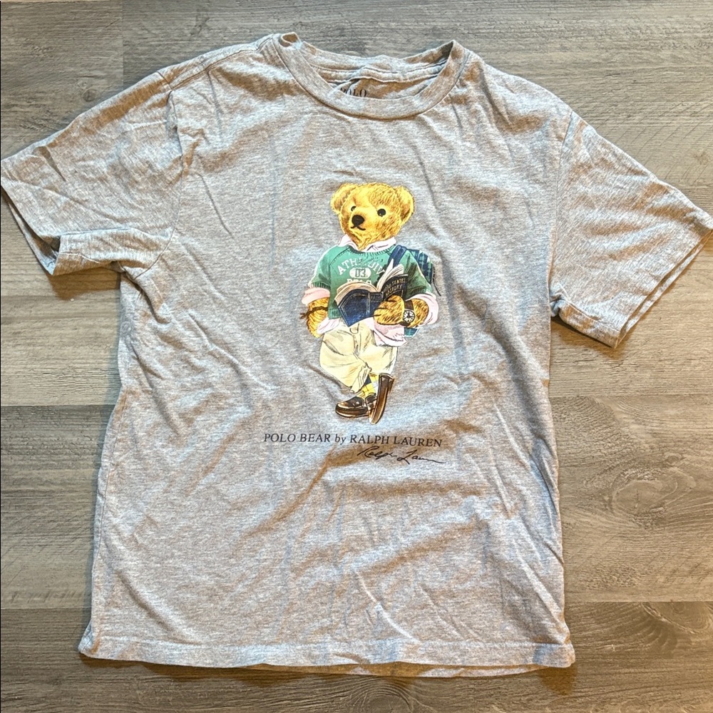 Polo by Ralph Lauren Kids Gray Tee with Bear Design